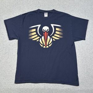 New Orleans Pelicans Shirt Mens XL Navy Blue NBA Basketball Logo T-Shirt Tee